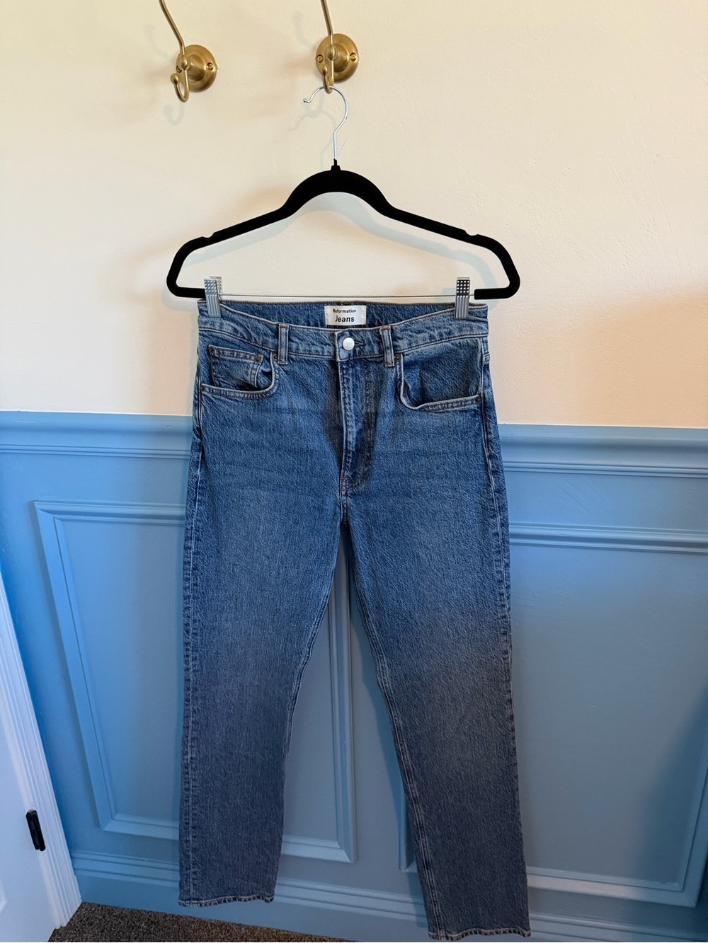 Reformation Liza High Waist Straight Leg Jeans In Palermo